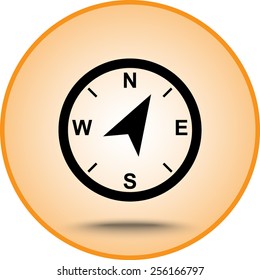 Compass sign icon, vector illustration. Flat design style