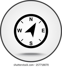 Compass sign icon, vector illustration. Flat design style