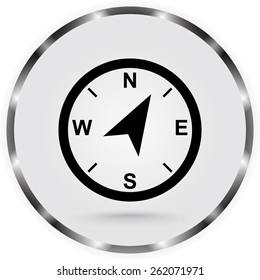Compass sign icon, vector illustration. Flat design style