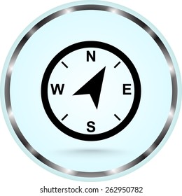 Compass sign icon, vector illustration. Flat design style