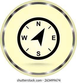 Compass sign icon, vector illustration. Flat design style