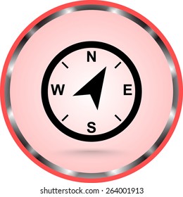 Compass sign icon, vector illustration. Flat design style