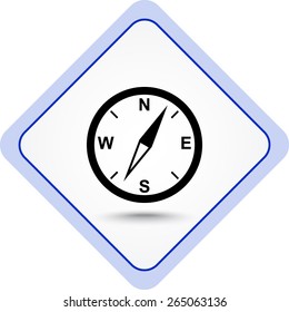 Compass sign icon, vector illustration. Flat design style