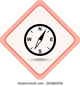 Compass sign icon, vector illustration. Flat design style