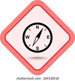 Compass sign icon, vector illustration. Flat design style
