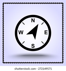 Compass sign icon, vector illustration. Flat design style