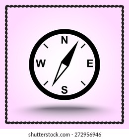 Compass sign icon, vector illustration. Flat design style