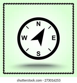 Compass sign icon, vector illustration. Flat design style