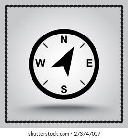 Compass sign icon, vector illustration. Flat design style