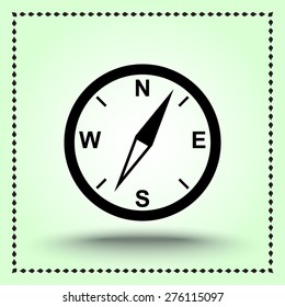 Compass sign icon, vector illustration. Flat design style