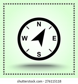 Compass sign icon, vector illustration. Flat design style