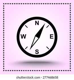 Compass sign icon, vector illustration. Flat design style