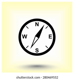 Compass sign icon, vector illustration. Flat design style