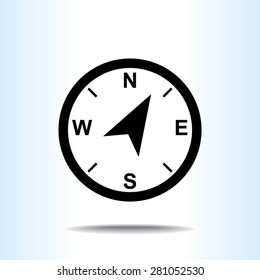 Compass sign icon, vector illustration. Flat design style