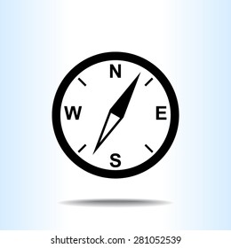 Compass sign icon, vector illustration. Flat design style