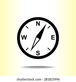 Compass sign icon, vector illustration. Flat design style