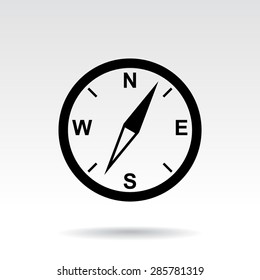 Compass sign icon, vector illustration. Flat design style