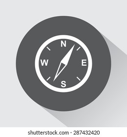 Compass sign icon, vector illustration. Flat design style