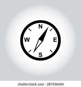 Compass sign icon, vector illustration. Flat design style