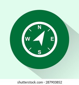 Compass sign icon, vector illustration. Flat design style