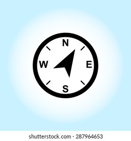 Compass sign icon, vector illustration. Flat design style