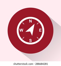 Compass sign icon, vector illustration. Flat design style