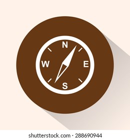 Compass sign icon, vector illustration. Flat design style
