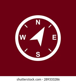 Compass sign icon, vector illustration. Flat design style