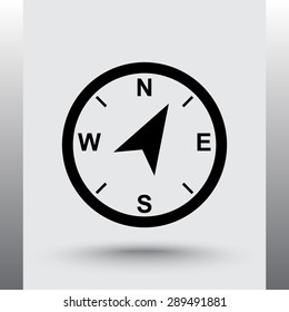 Compass sign icon, vector illustration. Flat design style