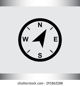 Compass sign icon, vector illustration. Flat design style