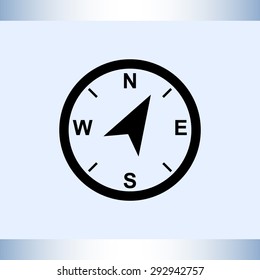 Compass sign icon, vector illustration. Flat design style