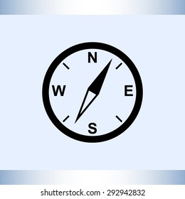 Compass sign icon, vector illustration. Flat design style