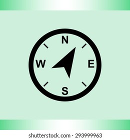 Compass sign icon, vector illustration. Flat design style