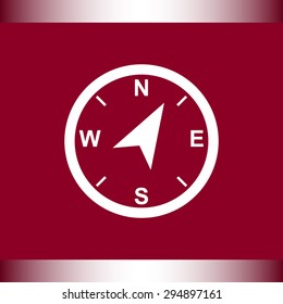 Compass sign icon, vector illustration. Flat design style