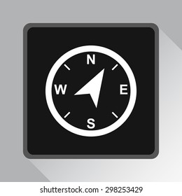 Compass sign icon, vector illustration. Flat design style