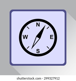 Compass sign icon, vector illustration. Flat design style