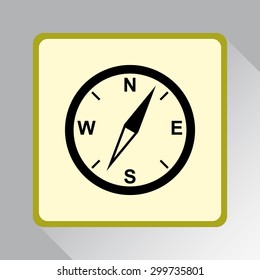 Compass sign icon, vector illustration. Flat design style