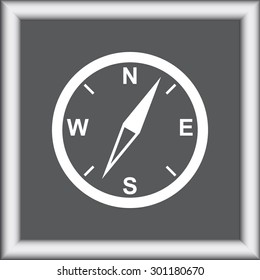 Compass sign icon, vector illustration. Flat design style