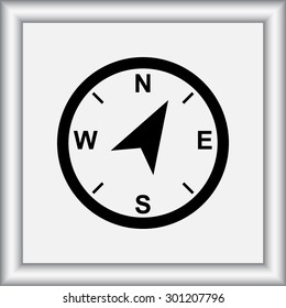 Compass sign icon, vector illustration. Flat design style