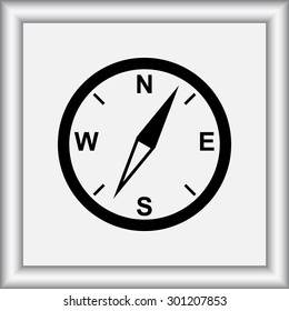 Compass sign icon, vector illustration. Flat design style