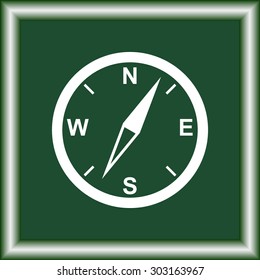 Compass sign icon, vector illustration. Flat design style