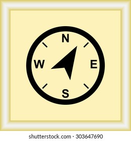 Compass sign icon, vector illustration. Flat design style