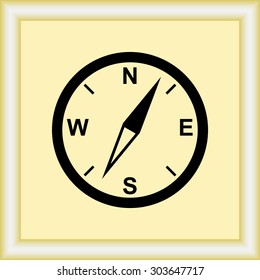 Compass sign icon, vector illustration. Flat design style