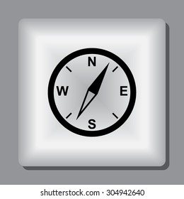 Compass sign icon, vector illustration. Flat design style