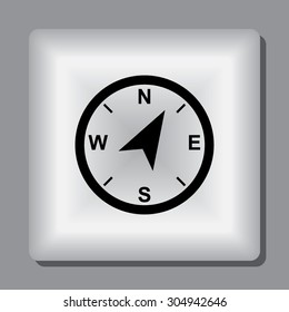 Compass sign icon, vector illustration. Flat design style
