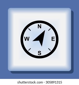 Compass sign icon, vector illustration. Flat design style