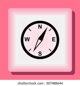 Compass sign icon, vector illustration. Flat design style