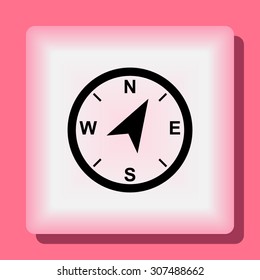 Compass sign icon, vector illustration. Flat design style