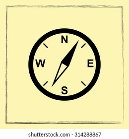 Compass sign icon, vector illustration. Flat design style
