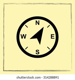 Compass sign icon, vector illustration. Flat design style
